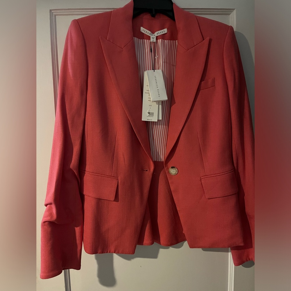 Veronica Beard brand new salmon/coral color blazer, size 2